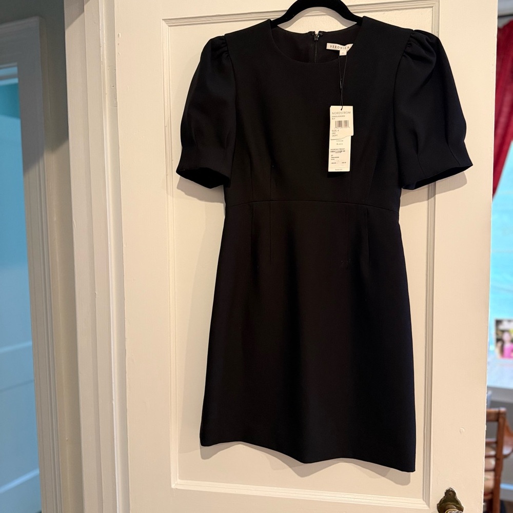 Veronica Beard Black Puff Sleeve Dress NWT